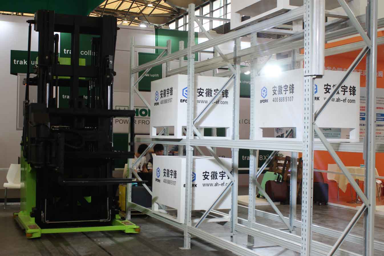 three-way stacker forklift